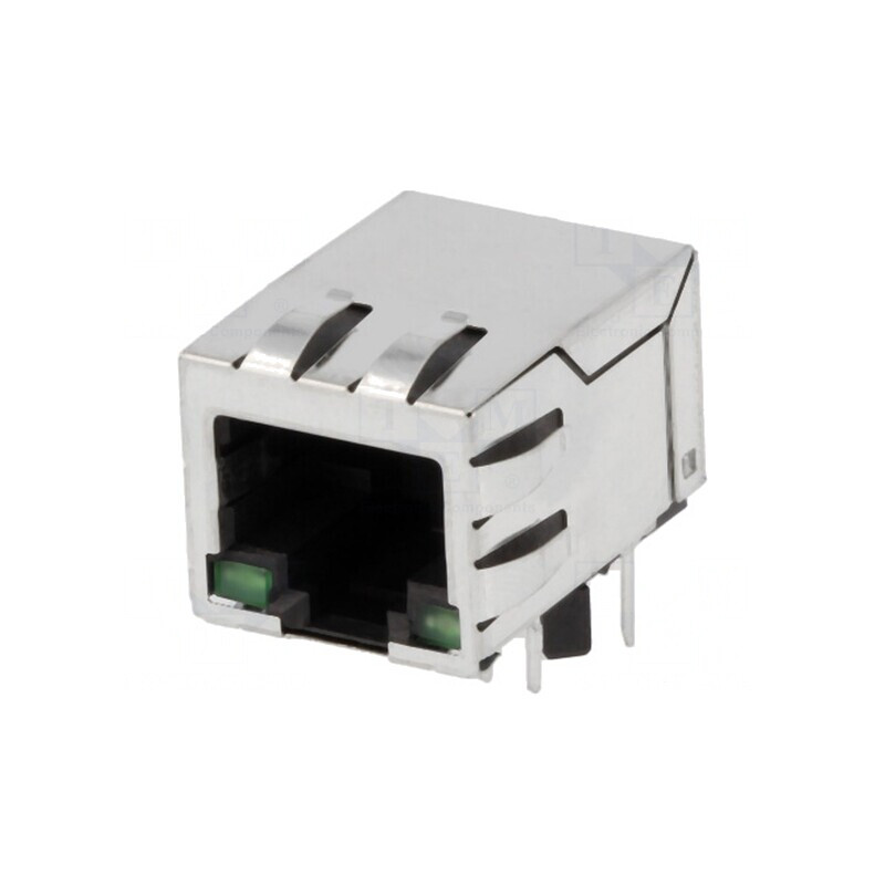 Soclu RJ45 8p8c Ecranat cu LED | Electronic-mag.ro | Componente Electronice