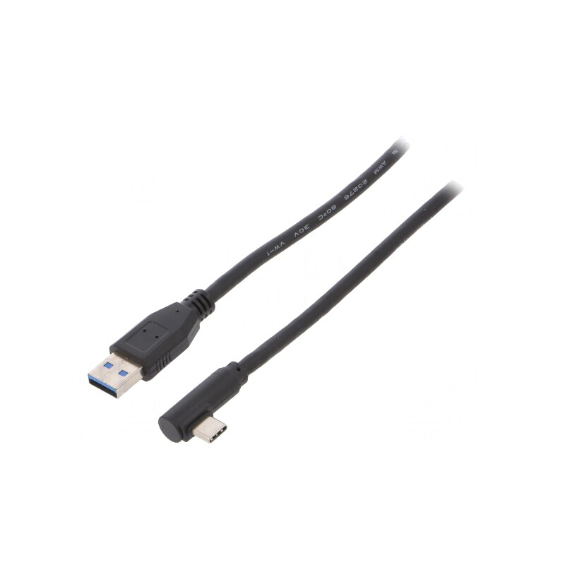 Cablu USB 3.0 A la C unghi 0,5m negru | Electronic-mag.ro | Componente Electronice
