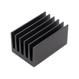 Radiator Extrudat cu Aripioare Negru 75x50x40mm | Electronic-mag.ro | Componente Electronice