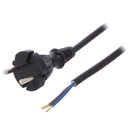 Cablu Electric 2x1mm2 PVC 5m Negru 16A 250V | Electronic-mag.ro | Componente Electronice