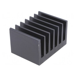 Radiator negru extrudat cu aripioare 50x66x40mm | Electronic-mag.ro | Componente Electronice