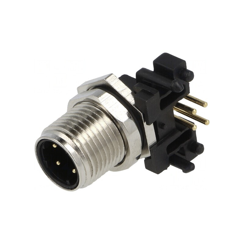 Soclu M12 4-PIN Ethernet THT IP65/IP67 250V 4A | Electronic-mag.ro | Componente Electronice