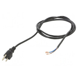 Cablu de Alimentare 3x18AWG NEMA 5-15 PVC 2m Negru 7A | Electronic-mag.ro | Componente Electronice