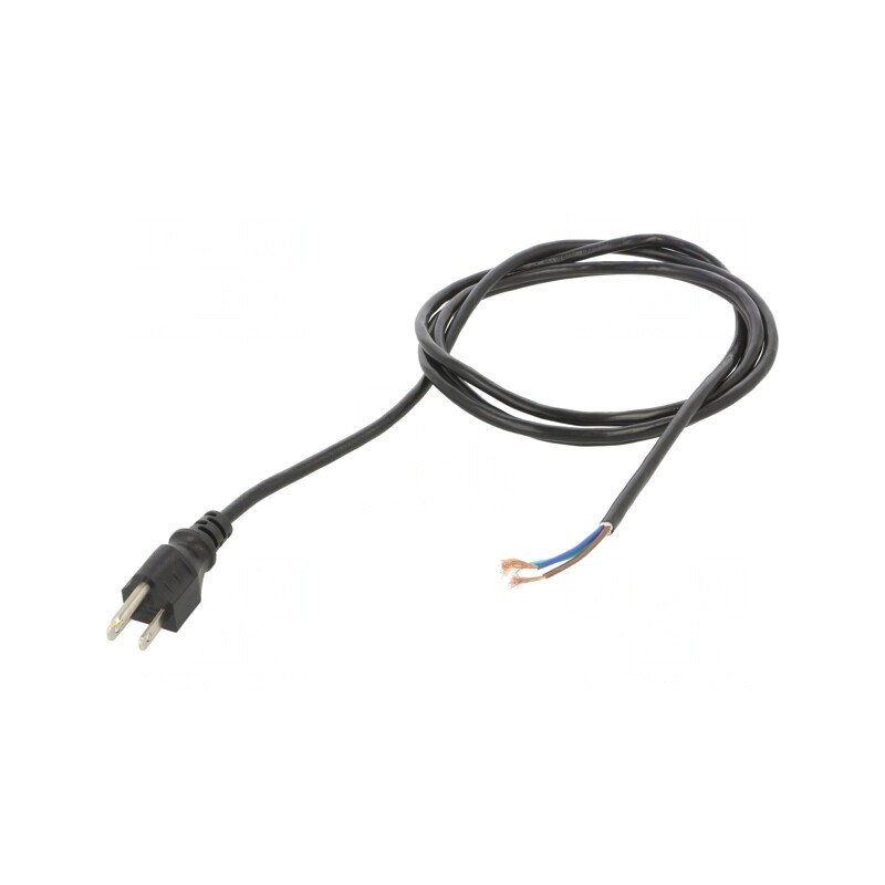 Cablu de Alimentare 3x18AWG NEMA 5-15 PVC 2m Negru 7A | Electronic-mag.ro | Componente Electronice