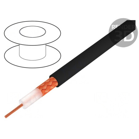 Cablu coaxial RG-H213U 10,3mm Cu PE negru | Electronic-mag.ro | Componente Electronice
