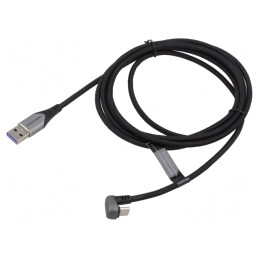 Cablu USB 2.0 USB-A la USB-C 2m Nichelat Unghiular | Electronic-mag.ro | Componente Electronice