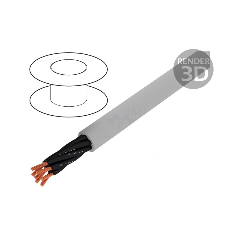 Cablu neecranat gri 7x2,5mm2 300V/500V Cu | Electronic-mag.ro | Componente Electronice