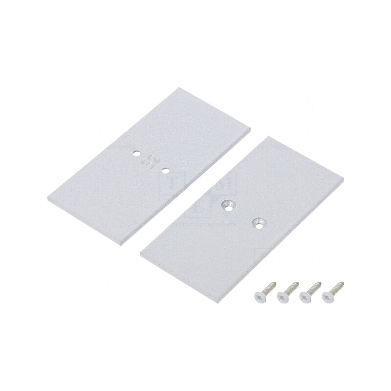 Obturator Argintiu pentru Profil LED, 2 Buc, 33.4x68.8x2mm, Oțel | Electronic-mag.ro | Componente Electronice