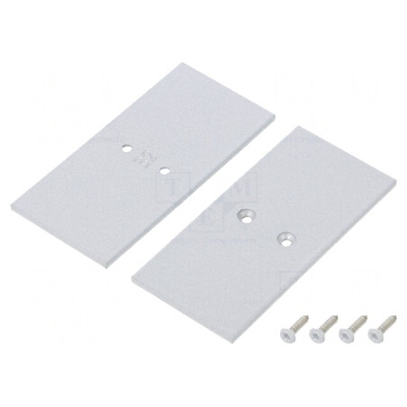 Obturator Argintiu pentru Profil LED, 2 Buc, 33.4x68.8x2mm, Oțel | Electronic-mag.ro | Componente Electronice