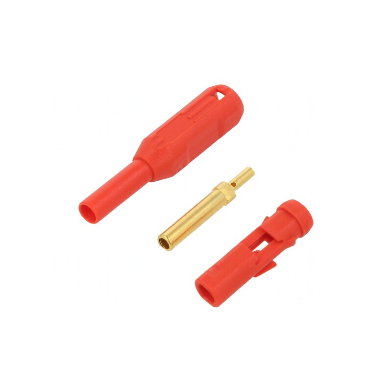 Soclu Banană 2mm Aurit 38.2mm Roșu | Electronic-mag.ro | Componente Electronice