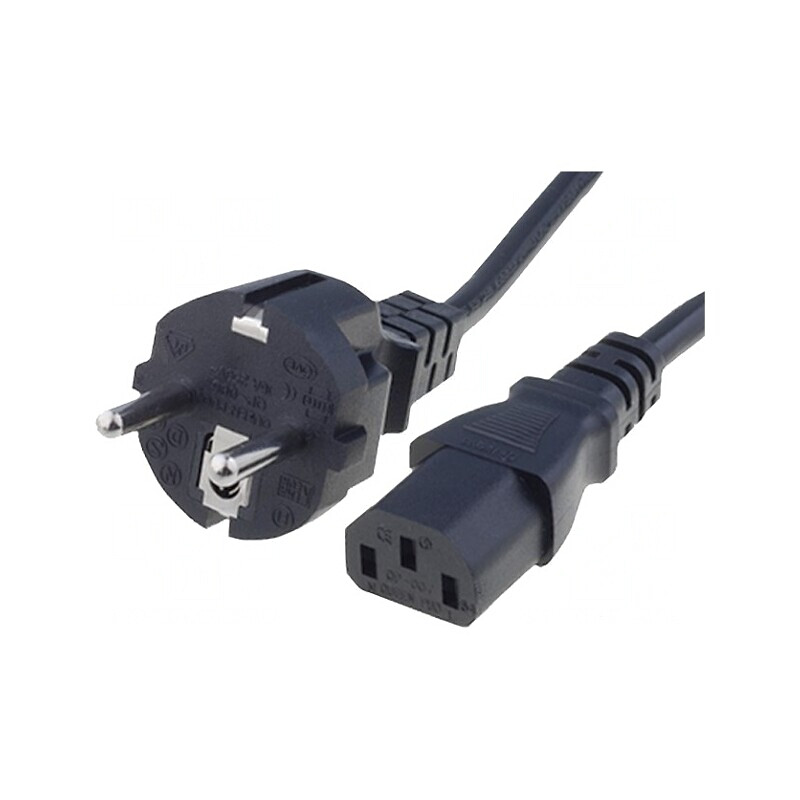Cablu Alimentare 3x1mm2 IEC C13 2,5m Negru | Electronic-mag.ro | Componente Electronice