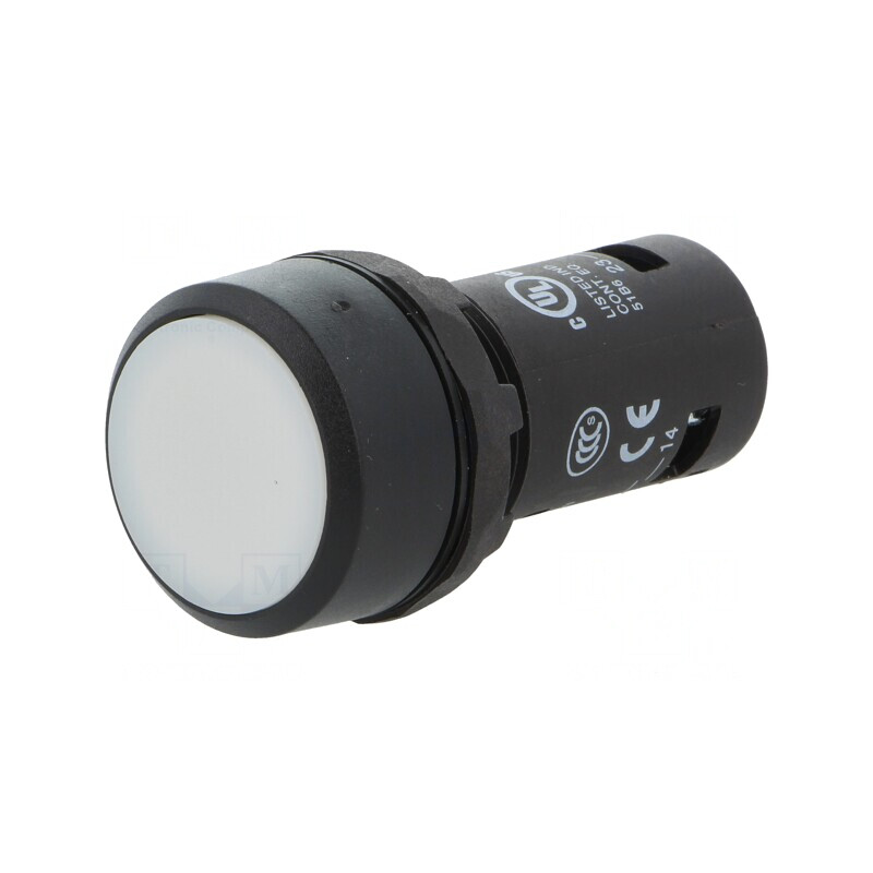 Comutator Apăsare 22mm 1 NO Alb | Electronic-mag.ro | Componente Electronice