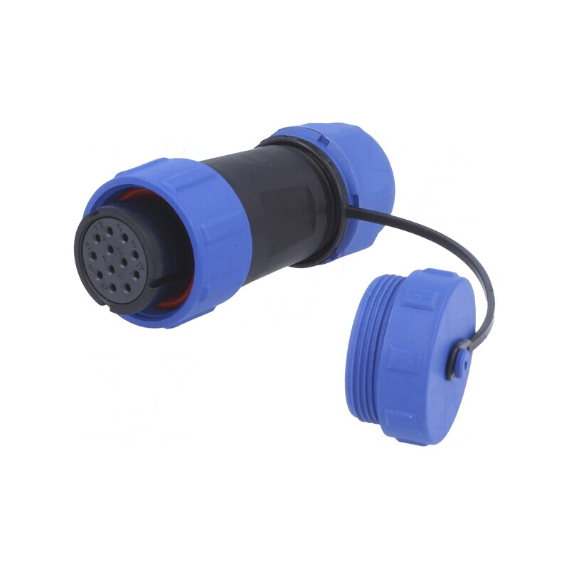 Mufă SP21 Mamă 12 Pin cu Capac Protecție IP68 7-12mm 5A | Electronic-mag.ro | Componente Electronice