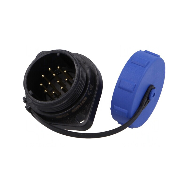Soclu SP21 Tată 12 PIN cu Capac Protecție IP68 5A Lipire | Electronic-mag.ro | Componente Electronice