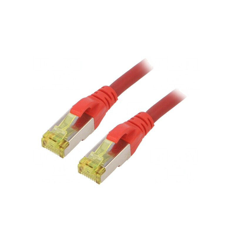 Patch cord S/FTP Cat6a Cu LSZH Roșu 5m | Electronic-mag.ro | Componente Electronice