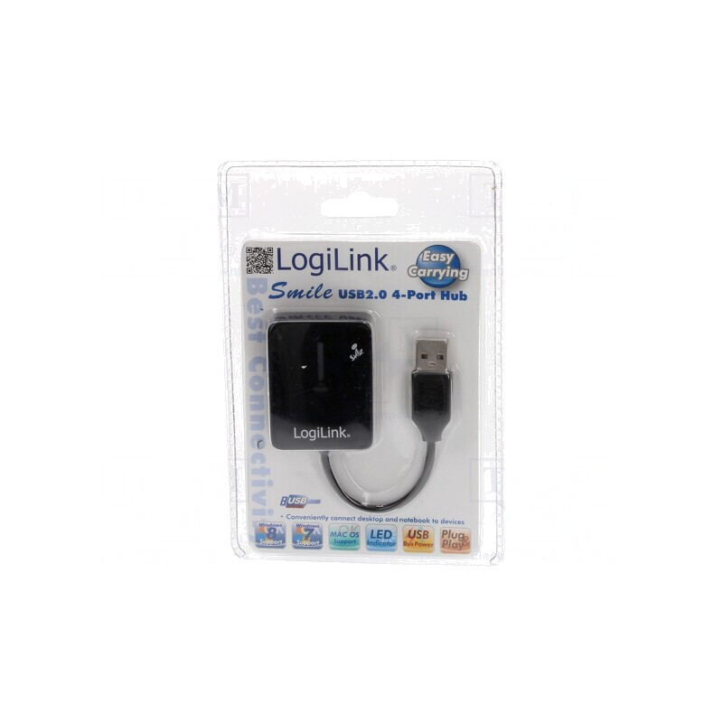 Hub USB 4 Porturi USB 2.0 Negru 480Mbps | Electronic-mag.ro | Componente Electronice