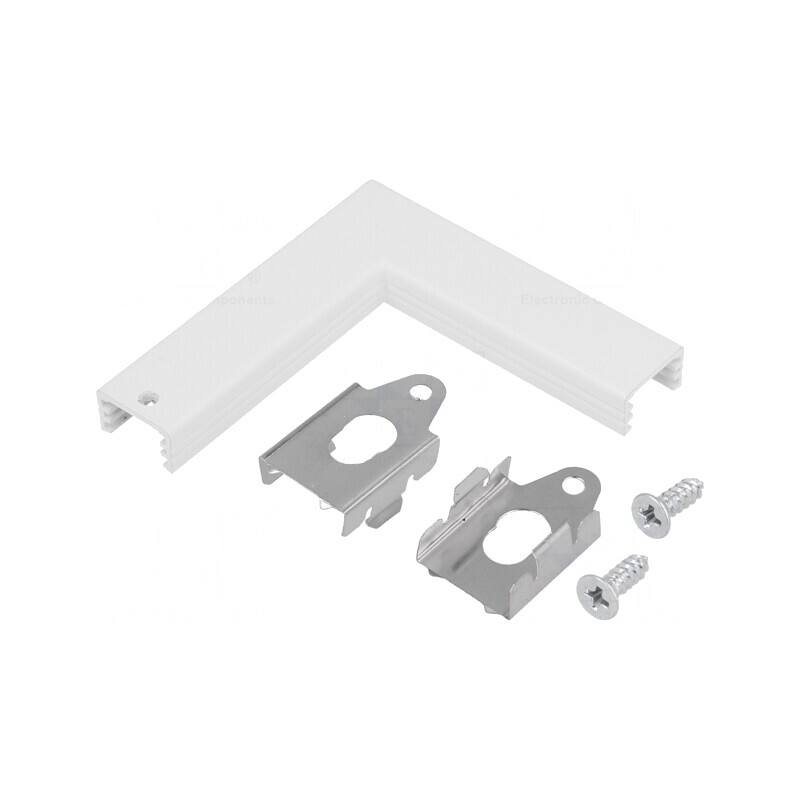 Conector Aluminiu Alb 90° SLIM8 | Electronic-mag.ro | Componente Electronice