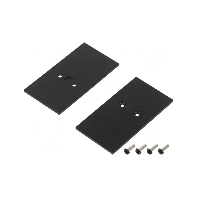 Obturator Negru pentru Profil LED, 2 Bucăți, Oțel, 33.4x62.3x2mm | Electronic-mag.ro | Componente Electronice
