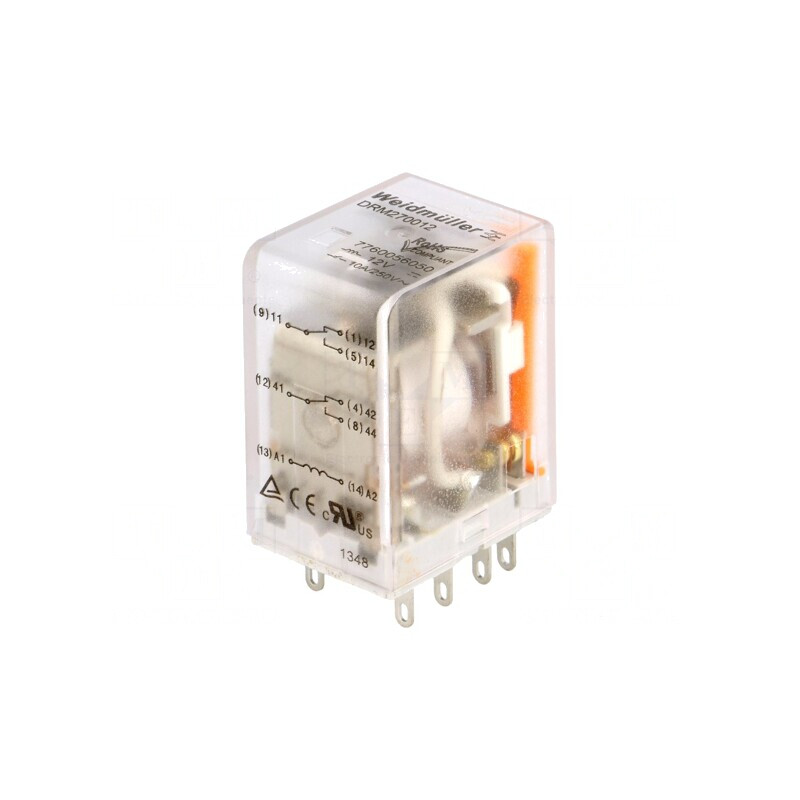 Releu Electromagnetic DPDT 12VDC 10A | Electronic-mag.ro | Componente Electronice