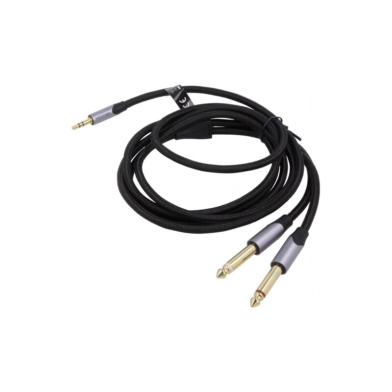 Cablu Audio Jack 3.5mm la 6.3mm 2m Negru | Electronic-mag.ro | Componente Electronice
