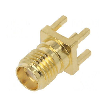 Mufă SMA mamă 50Ω THT aurită pe cablu PTFE | Electronic-mag.ro | Componente Electronice