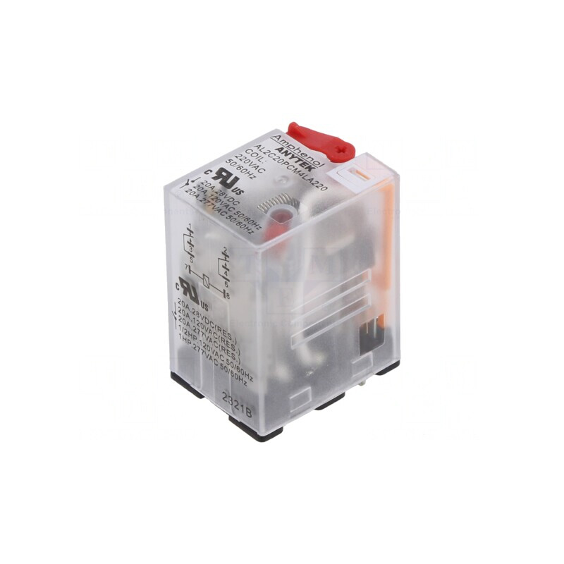 Releu Electromagnetic Industrial DPDT 220V 20A PCB | Electronic-mag.ro | Componente Electronice
