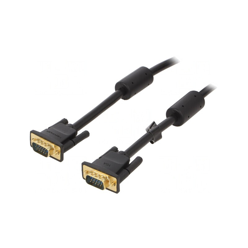 Cablu VGA D-Sub 15pin HD Negru 5m Cupru | Electronic-mag.ro | Componente Electronice