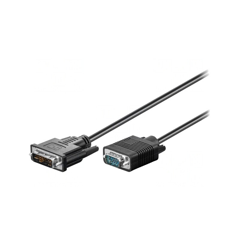 Cablu D-Sub 15pin HD la DVI-I 3m Negru | Electronic-mag.ro | Componente Electronice