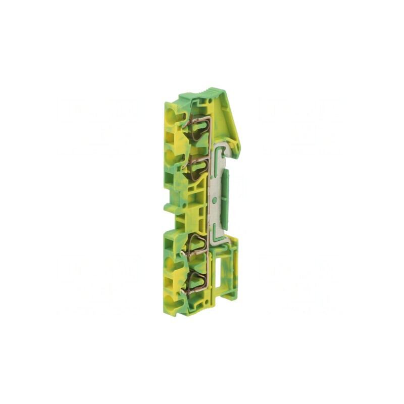 Conector Șine 4 Borne Galben-Verde 0,08-4mm² | Electronic-mag.ro | Componente Electronice