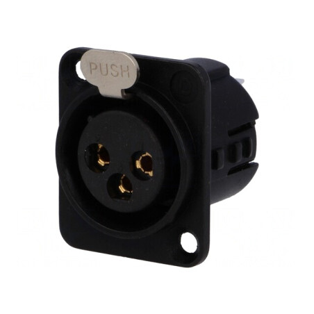 Soclu XLR Mamă 3 Pinuri Aurit 50V 15A | Electronic-mag.ro | Componente Electronice