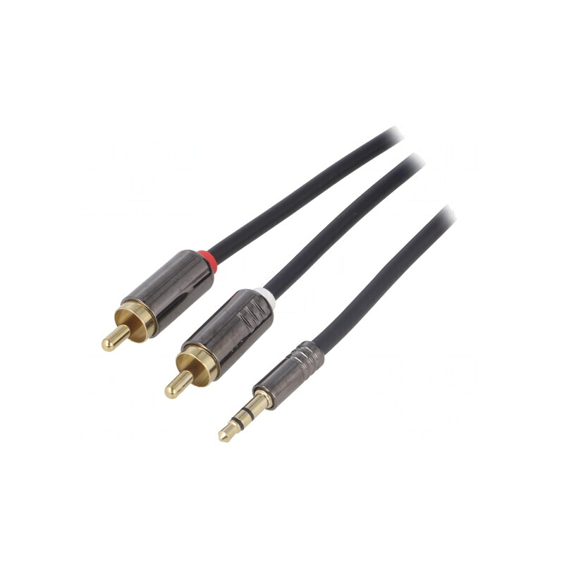 Cablu Audio Jack 3.5mm la RCA Aurit 1m | Electronic-mag.ro | Componente Electronice