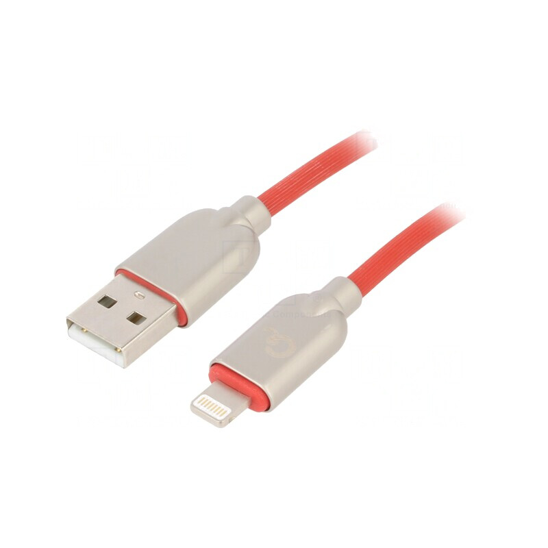 Cablu USB Apple Lightning 2m Roșu | Electronic-mag.ro | Componente Electronice