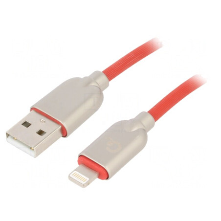 Cablu USB Apple Lightning 2m Roșu | Electronic-mag.ro | Componente Electronice
