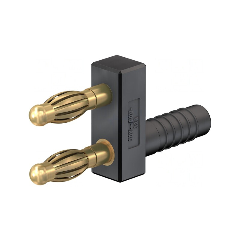 Punte stacabilă banană 4mm aurit negru 32A | Electronic-mag.ro | Componente Electronice