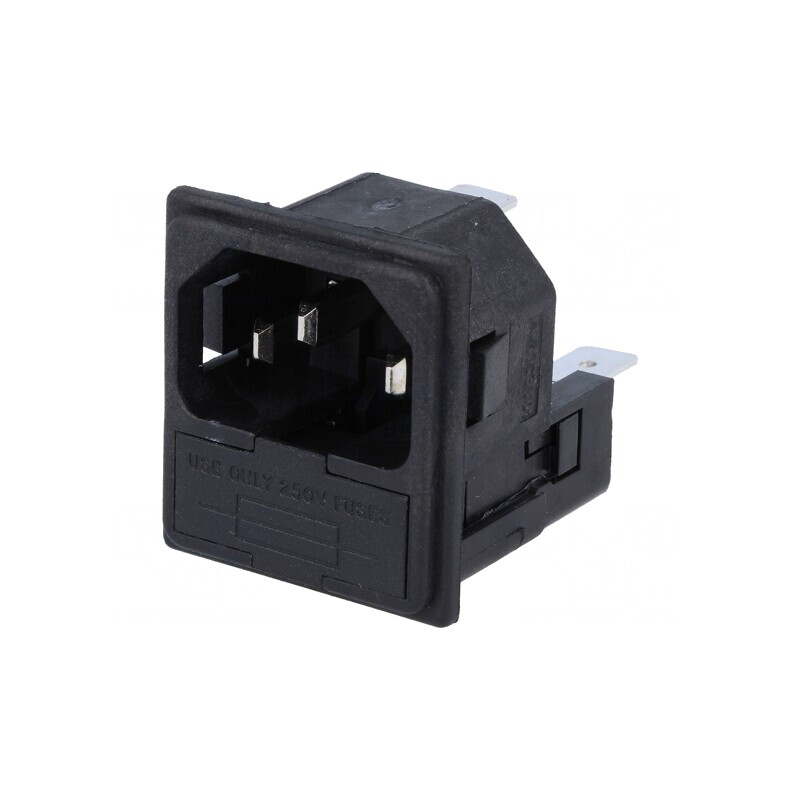 Conector Alimentare AC 10A 250V IEC 60320 Soclu Tată | Electronic-mag.ro | Componente Electronice
