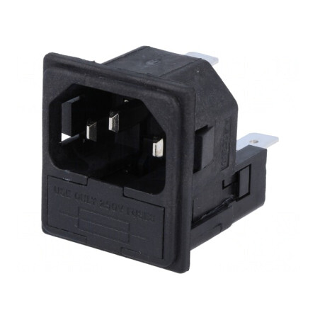 Conector Alimentare AC 10A 250V IEC 60320 Soclu Tată | Electronic-mag.ro | Componente Electronice