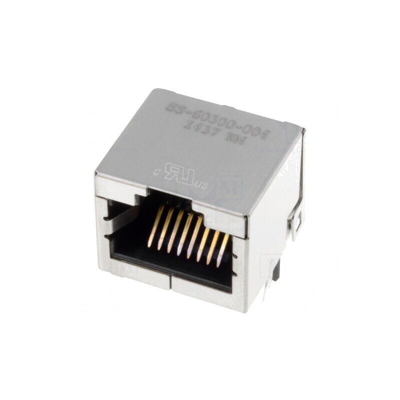 Soclu RJ45 8P8C Cat 6a Ecranat pentru PCB | Electronic-mag.ro | Componente Electronice