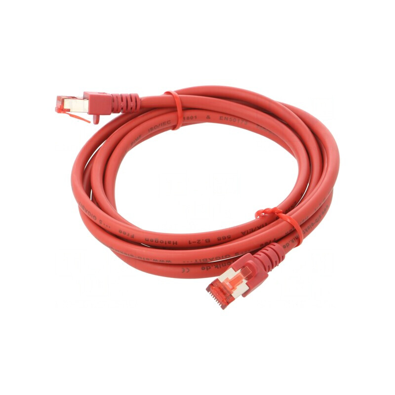 Patch Cord Ethernet S/FTP Cat 6 LSZH Roșu 2m | Electronic-mag.ro | Componente Electronice