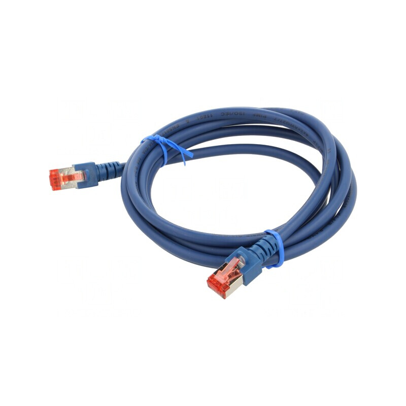Cablu Patch Cord S/FTP Cat6 Albastru 2m LSZH 27AWG | Electronic-mag.ro | Componente Electronice