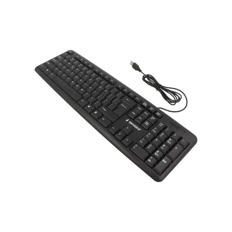 Tastatură USB Neagră cu Cablu 1,5m Layout US | Electronic-mag.ro | Componente Electronice