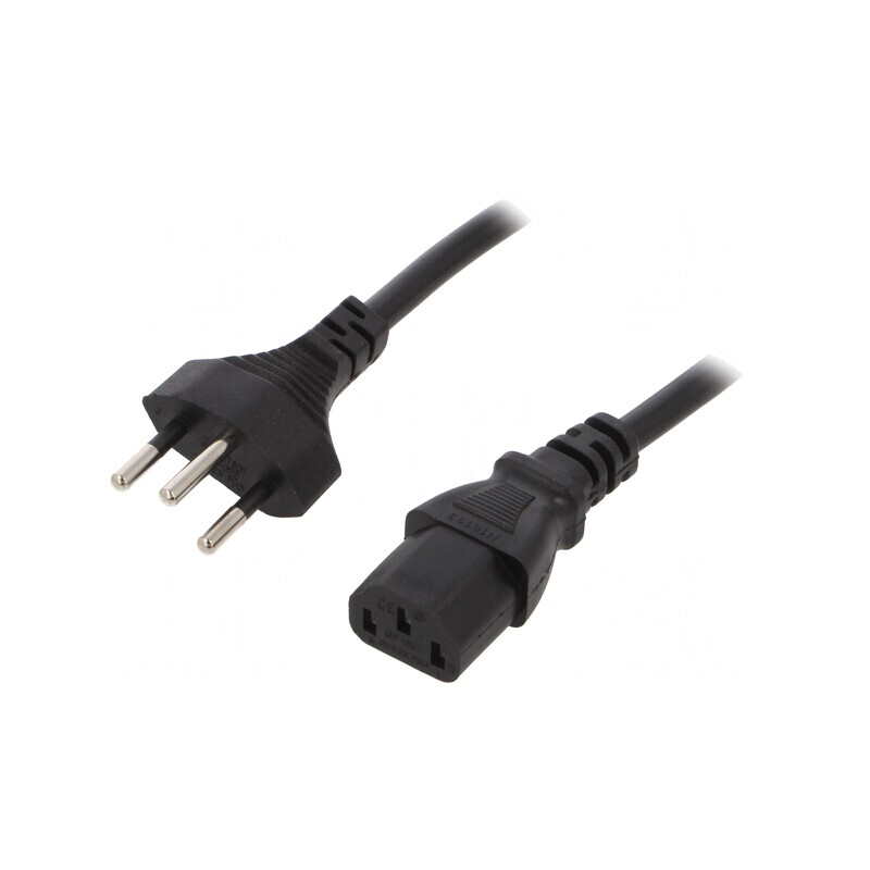 Cablu Alimentare Negru 2.5m 3x1mm2 IEC C13 to SEV-1011 | Electronic-mag.ro | Componente Electronice
