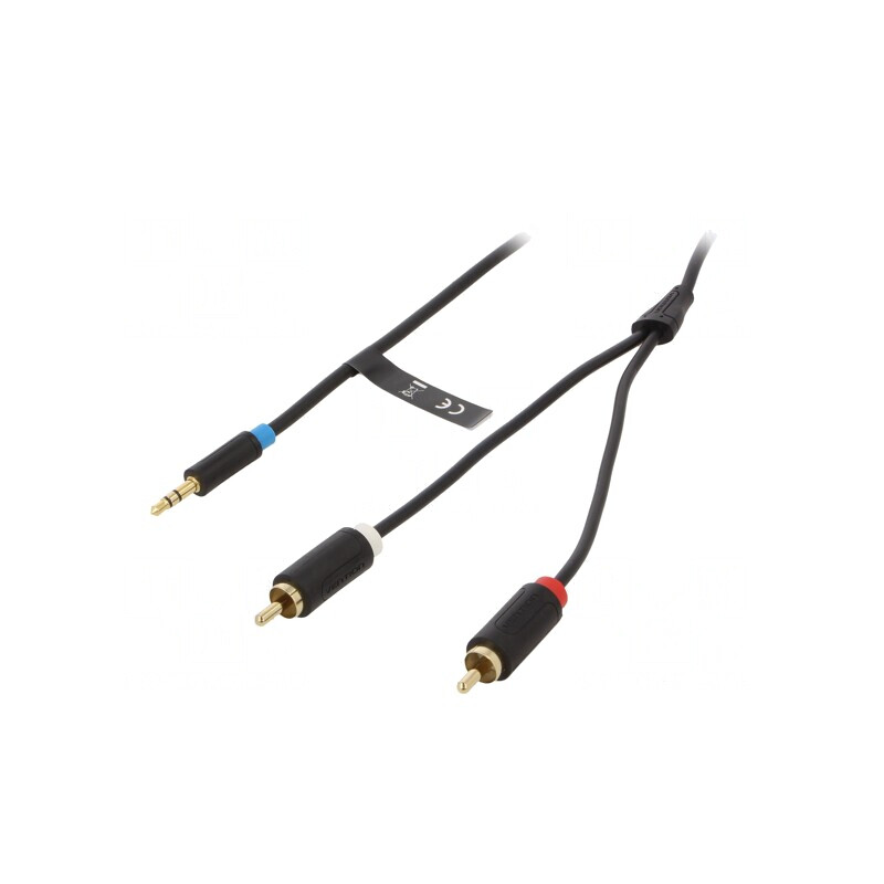 Cablu Audio Jack 3.5mm la RCA x2 8m Aurit Negru | Electronic-mag.ro | Componente Electronice