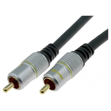 Cablu RCA Aurit Negru 1,2m | Electronic-mag.ro | Componente Electronice