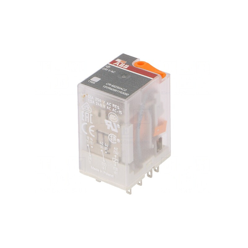 Releu Electromagnetic DPDT 230VAC 12A | Electronic-mag.ro | Componente Electronice