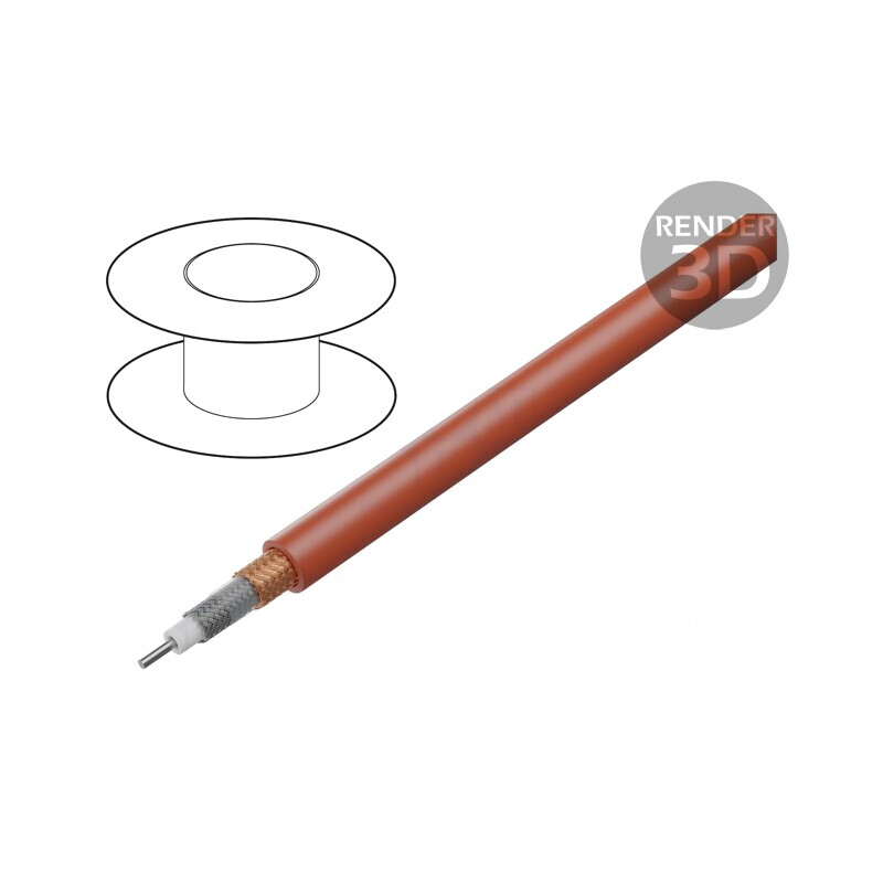 Cablu coaxial Cu PVC FirestoP maro-roșu 100m | Electronic-mag.ro | Componente Electronice