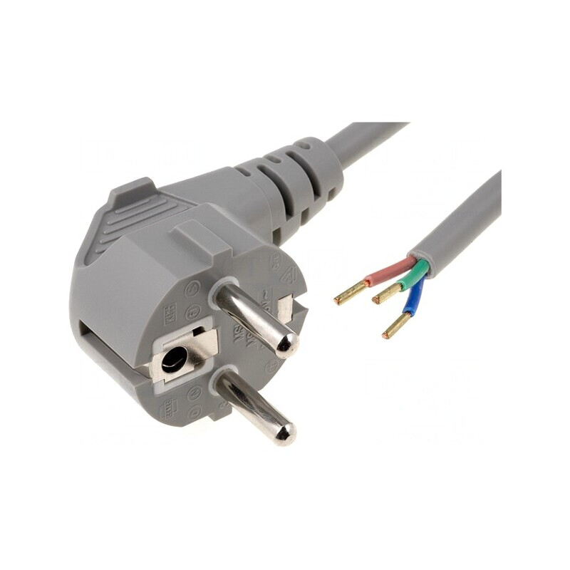 Cablu Electric 3x1,5mm² PVC 3m cu Ștecăr în Unghi | Electronic-mag.ro | Componente Electronice