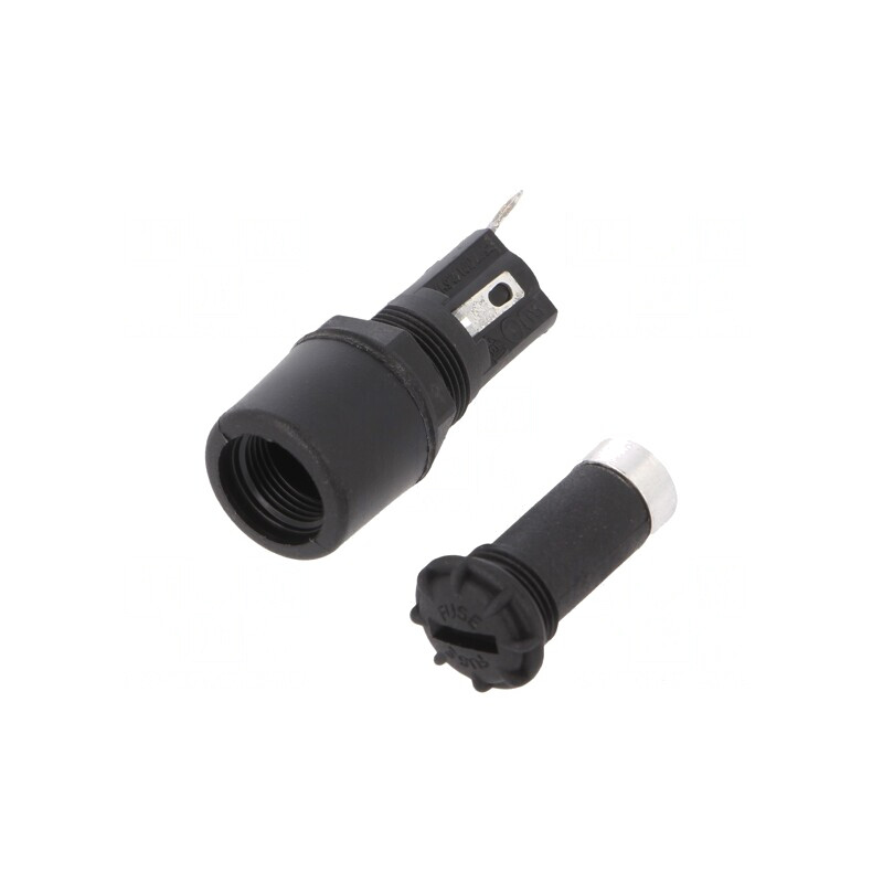 Clemă Siguranțe 5x20mm 250V Neagră Pe Panou | Electronic-mag.ro | Componente Electronice