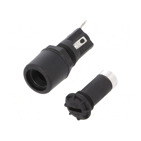Clemă Siguranțe 5x20mm 250V Neagră Pe Panou | Electronic-mag.ro | Componente Electronice