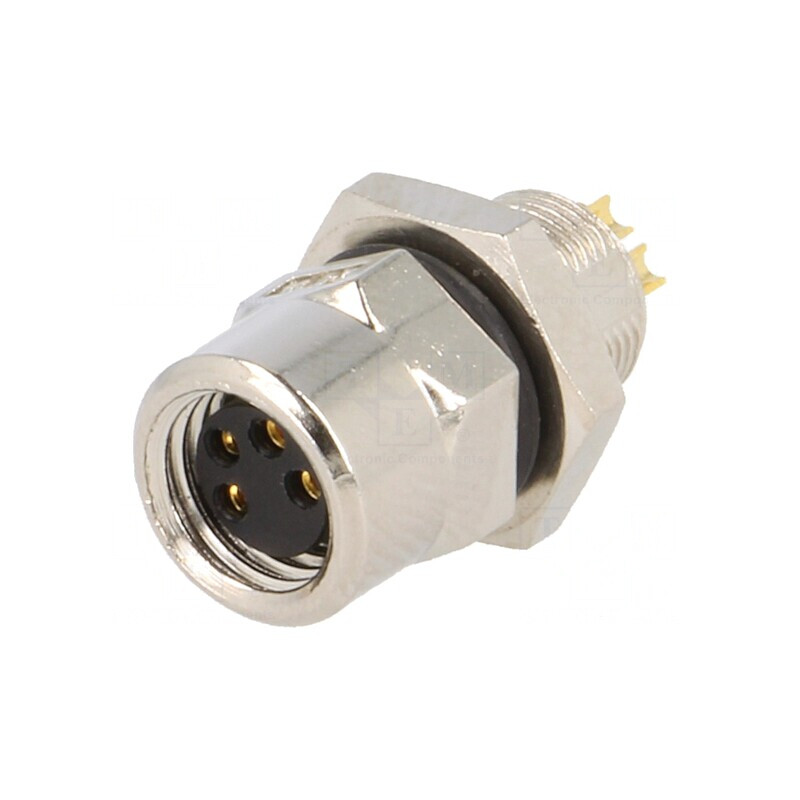 Conector M8 Mamă 4 Pin Montare Panou Cu Piuliță Spate | Electronic-mag.ro | Componente Electronice