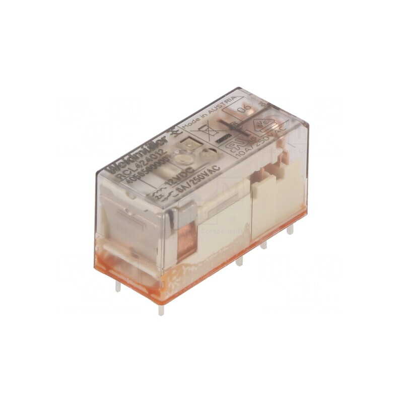 Releu Electromagnetic DPDT 12VDC 8A 250VAC | Electronic-mag.ro | Componente Electronice